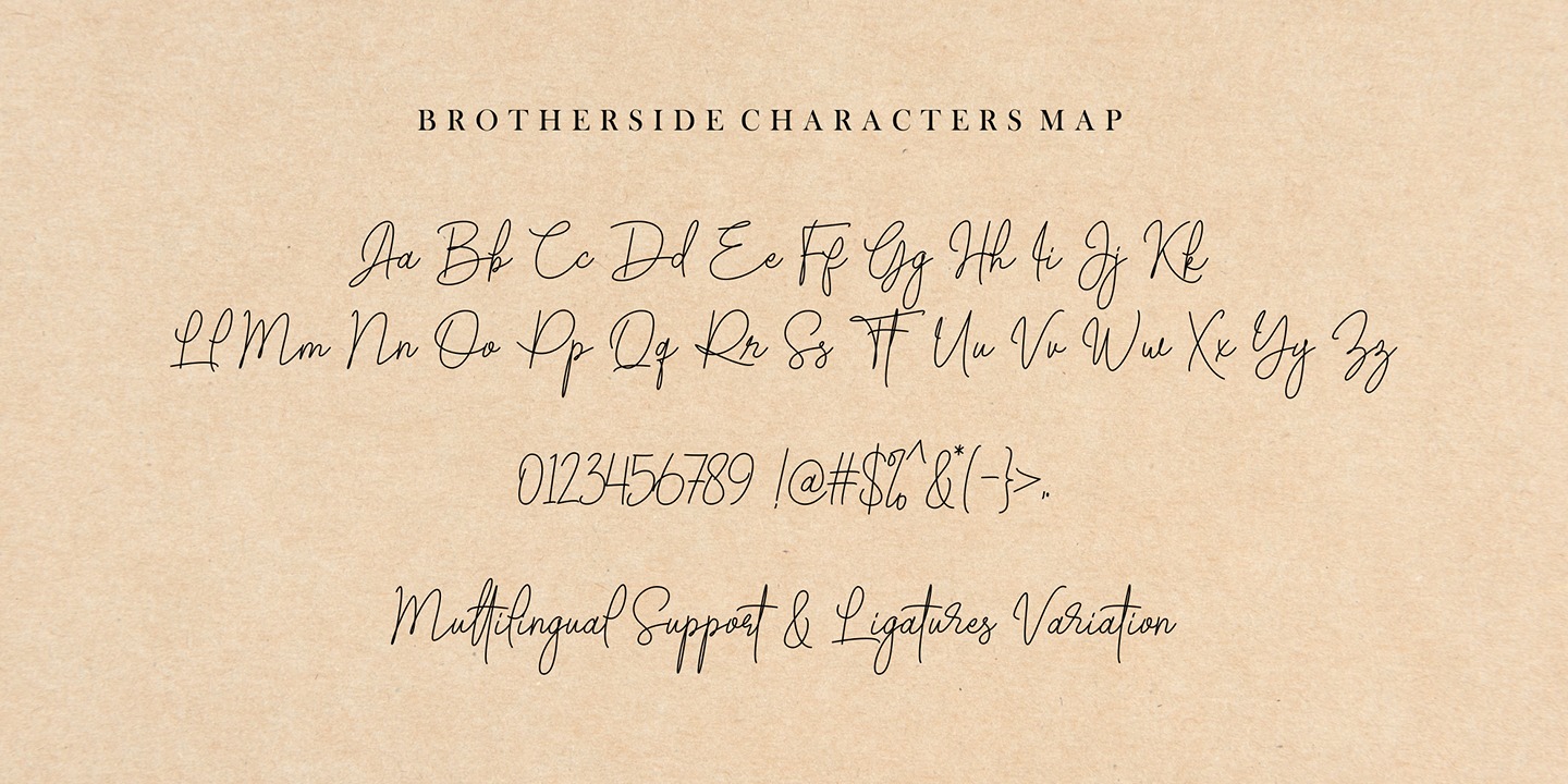 Beispiel einer Brotherside Signature-Schriftart #2